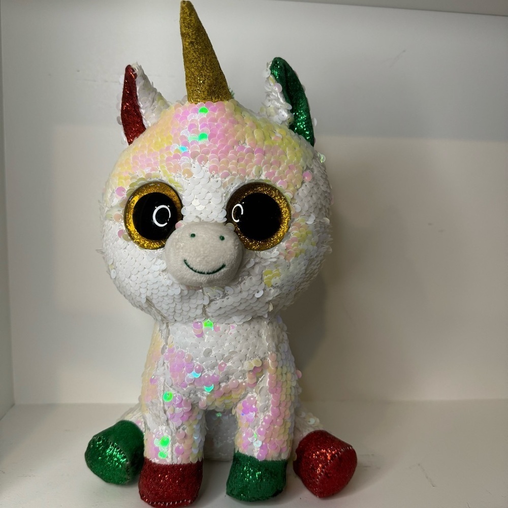 Ty Unicorn with Sequence Body and Glitter Feet and Horn - Picture 3 of 9